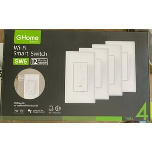 New! GHome Smart Switch, SW5 App & Voice Control, 4 Pack